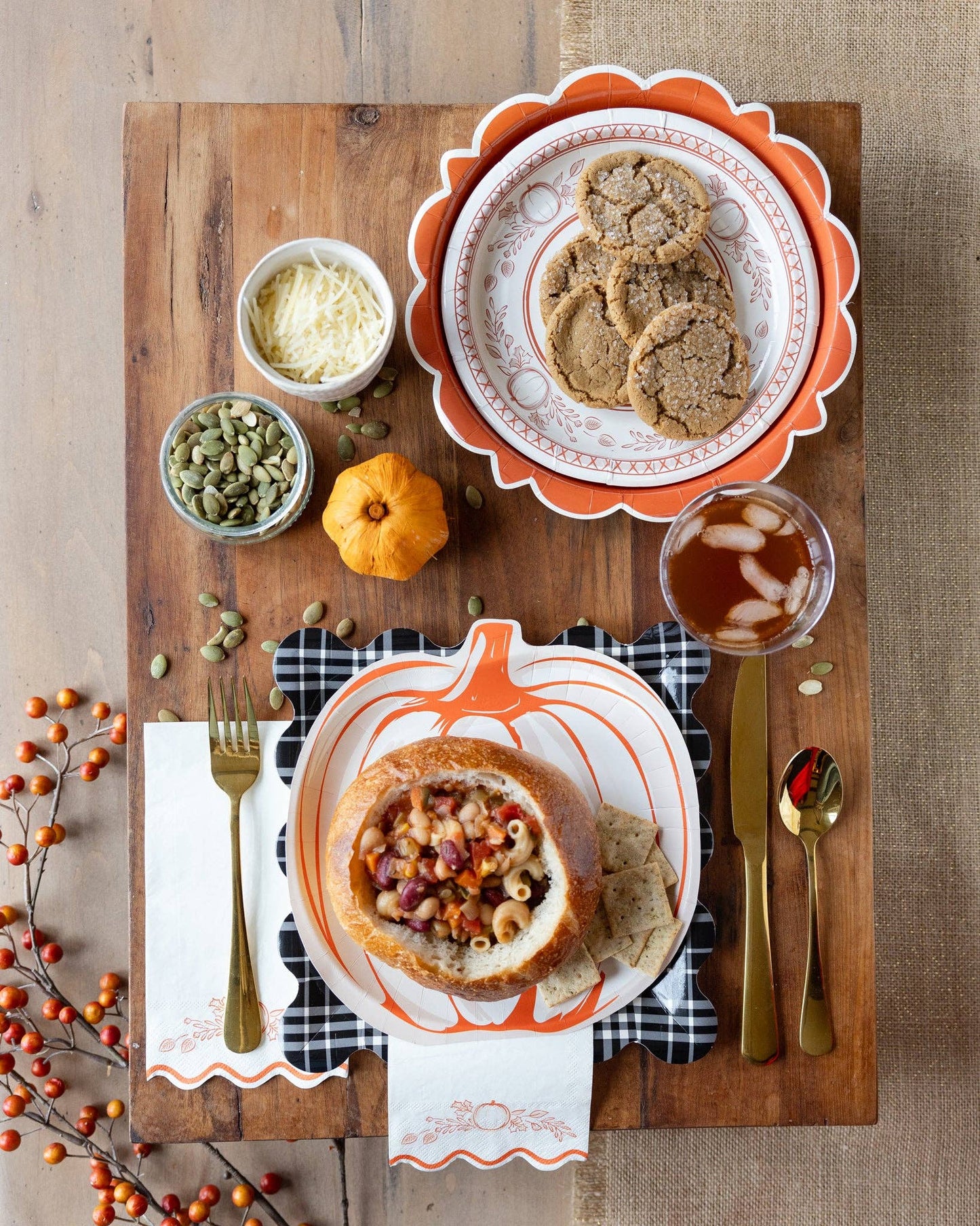 FAL1240 - Falloween Pumpkin Shaped Paper Plate - The Party Company