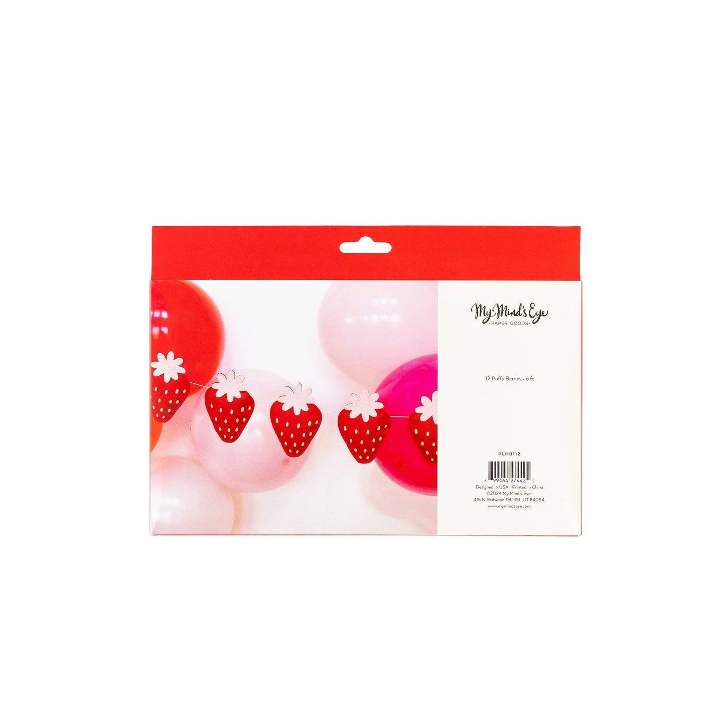 PLHB112 - Puffy Felt Strawberry Banner