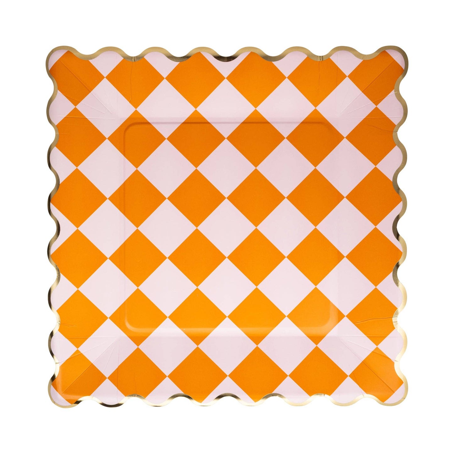 GVP1242 - Pink & Orange Checkered 11" Paper Plate