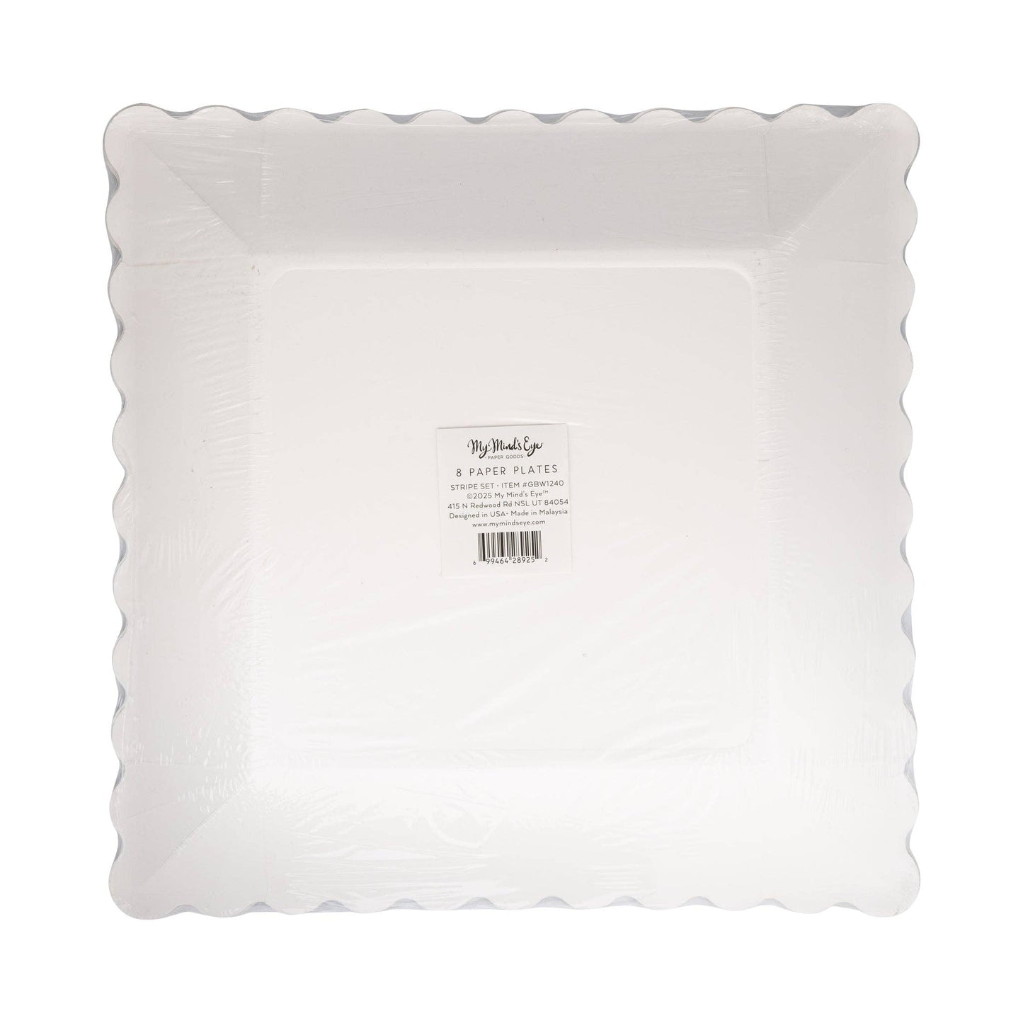 GBW1240 - Green Stripe Pink Stripe 11" Plate Set