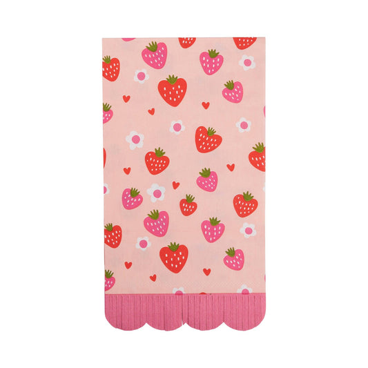 PLNP764 - Berry Fringe Scallop Guest Napkin